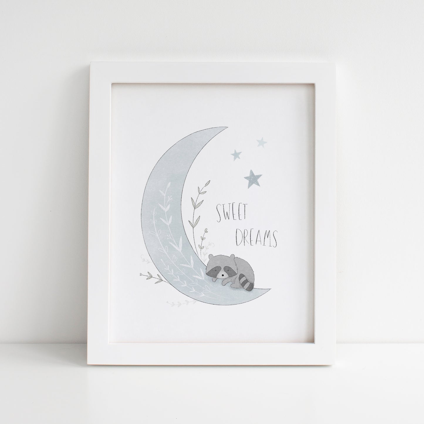 Sweet Dreams Raccoon Nursery Print