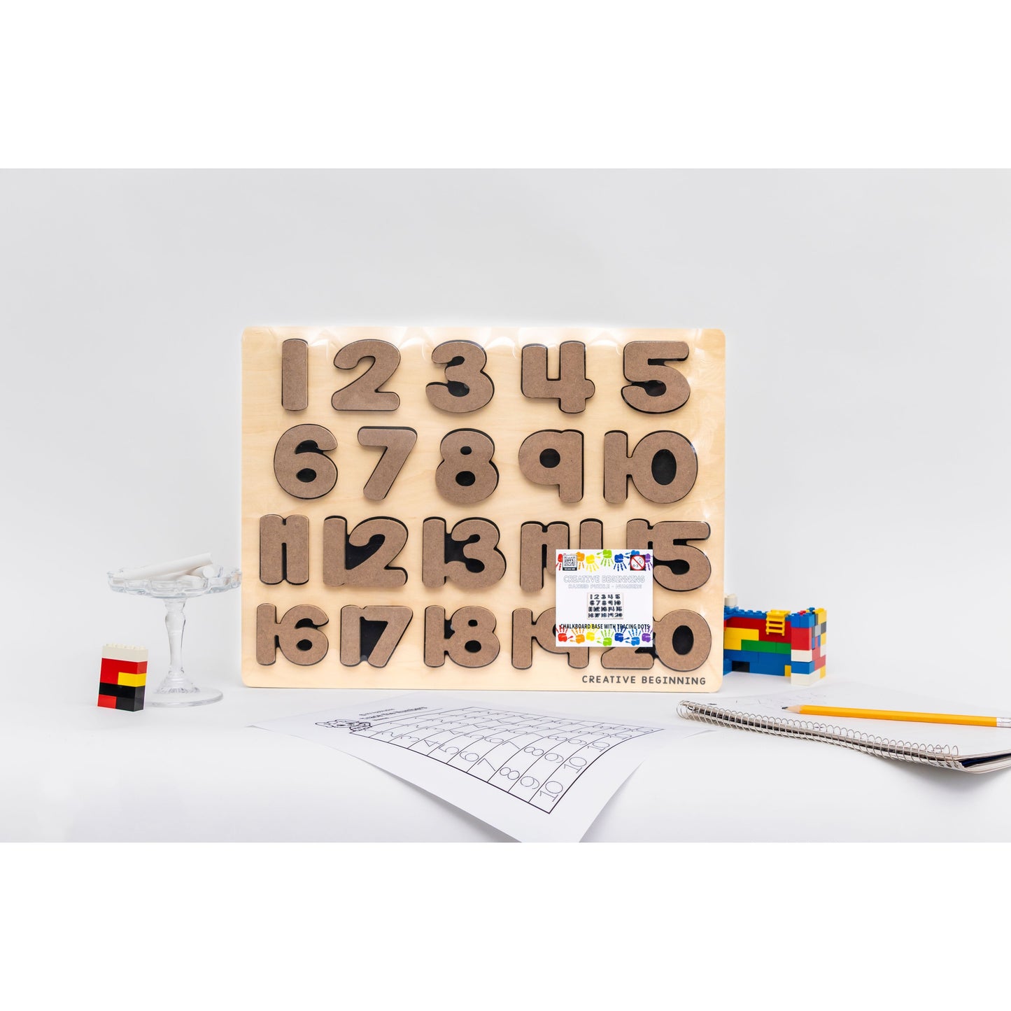 Early Learning Number Chalkboard Puzzle